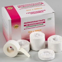 Лейкопластырь LEIKO гипоаллергенный на тканевой основе в катушке картонной упаковке  5см х 5м