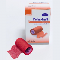 PEHA-HAFT:  самофиксирующийся бинт 4м х 8см, красный (не содержит латекс).
