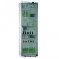 Холодильник фармацевтический ХФ-400-3 "ПОЗИС" со стеклянной дверью и замком,серебро